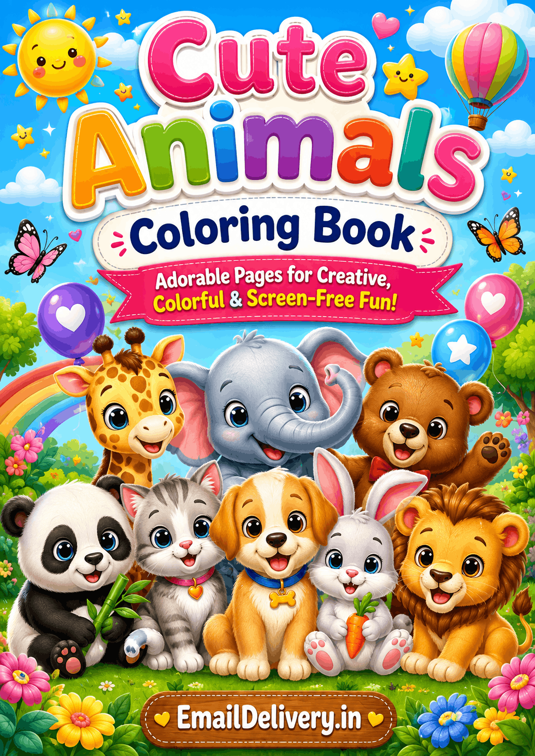 Cute Animals Coloring Book