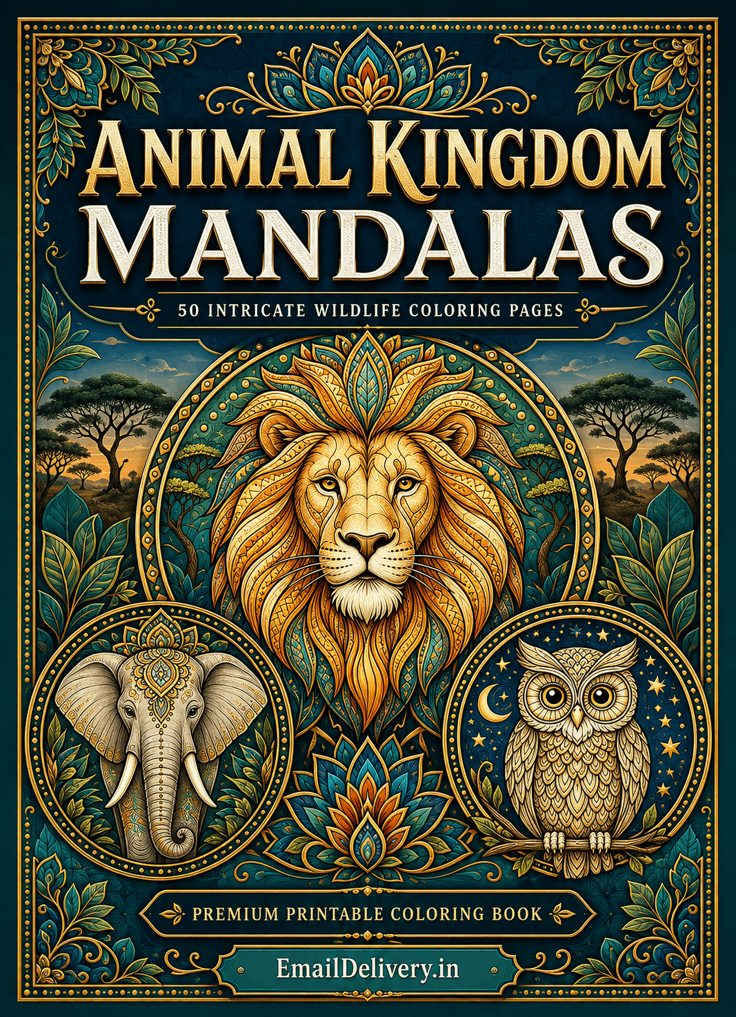 Majestic Animal Mandalas coloring book