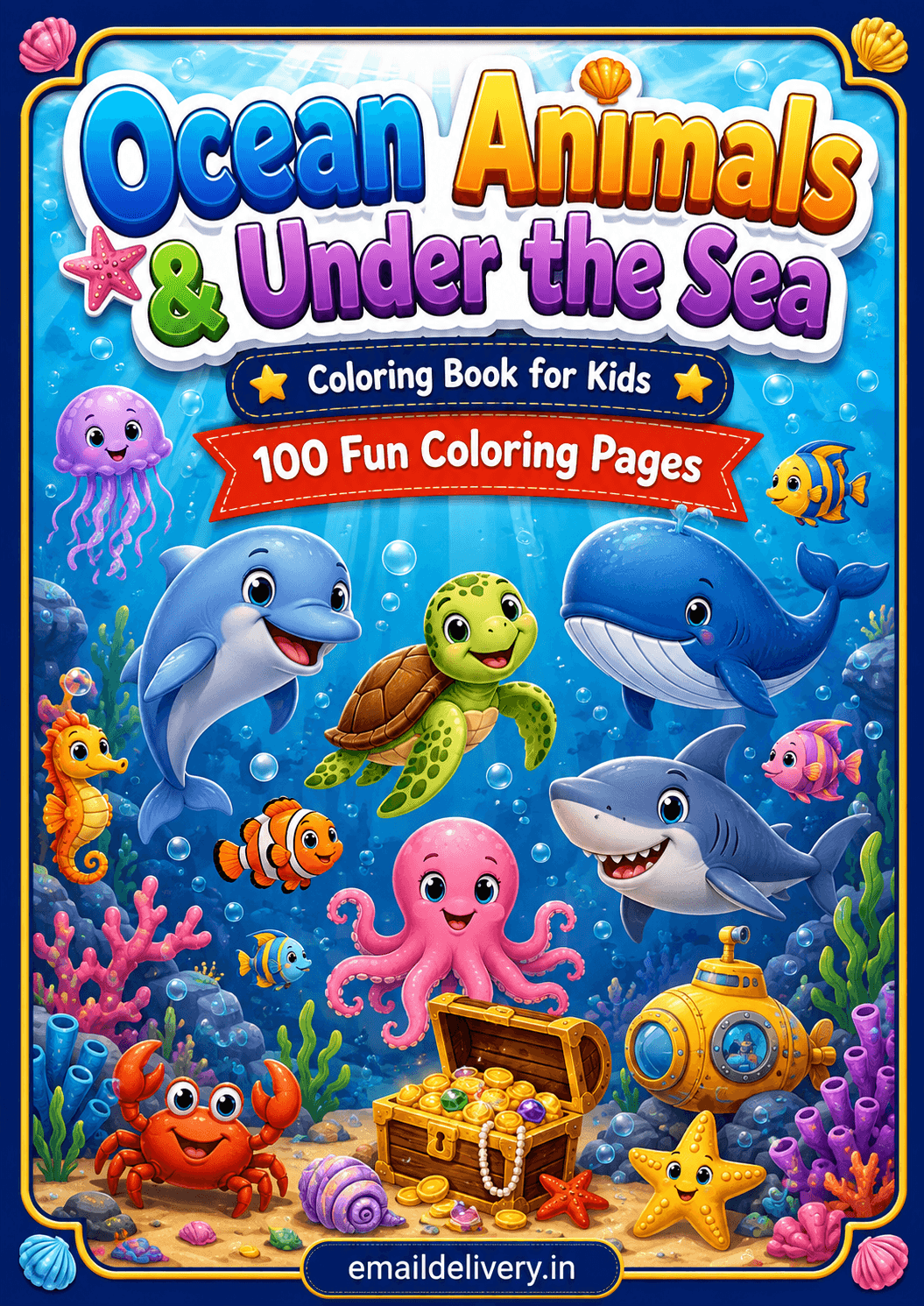 Ocean Animals Under the Sea Coloring Book for Kids Printable PDF