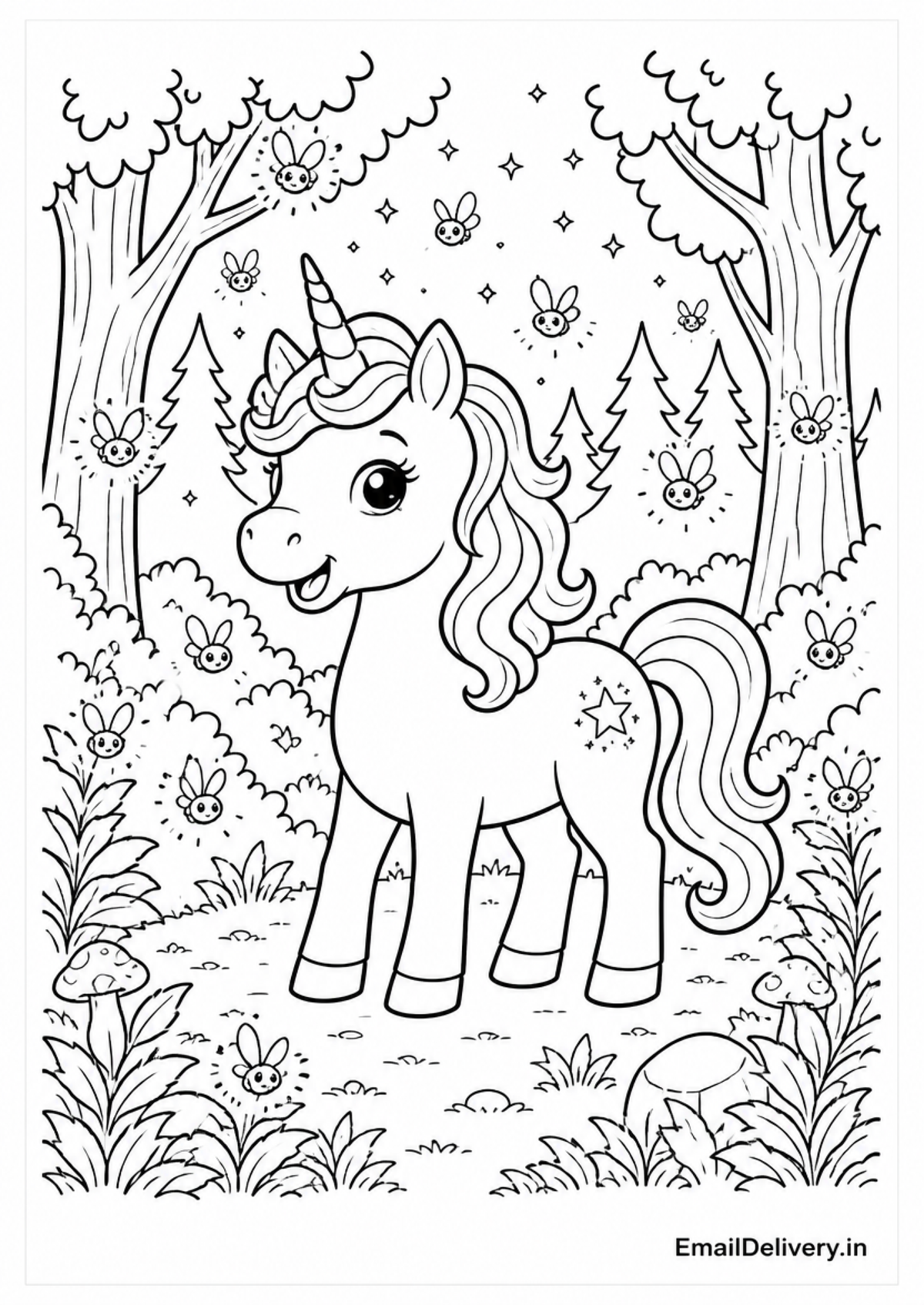 Unicorn in the forest