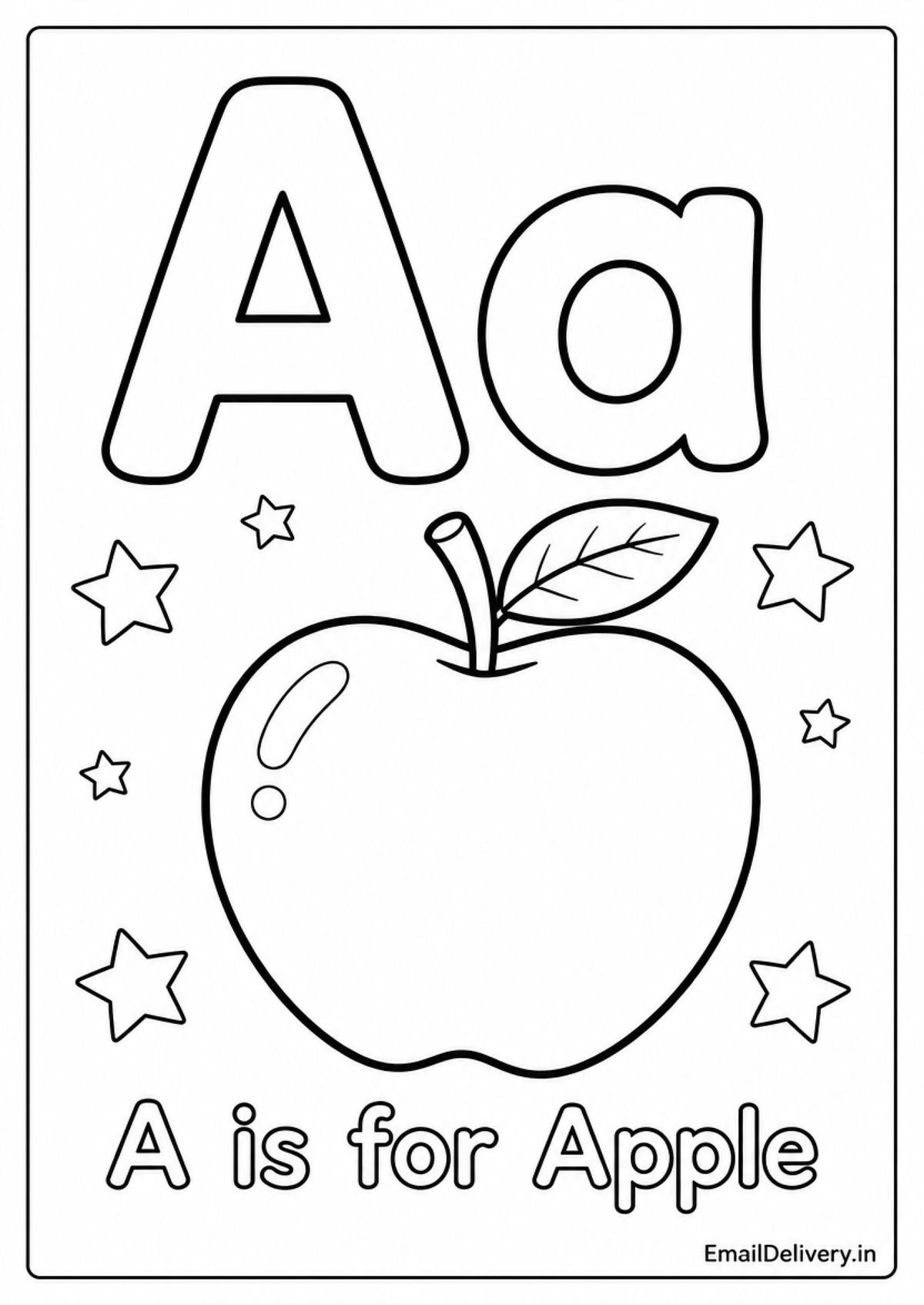 a large outlined apple,