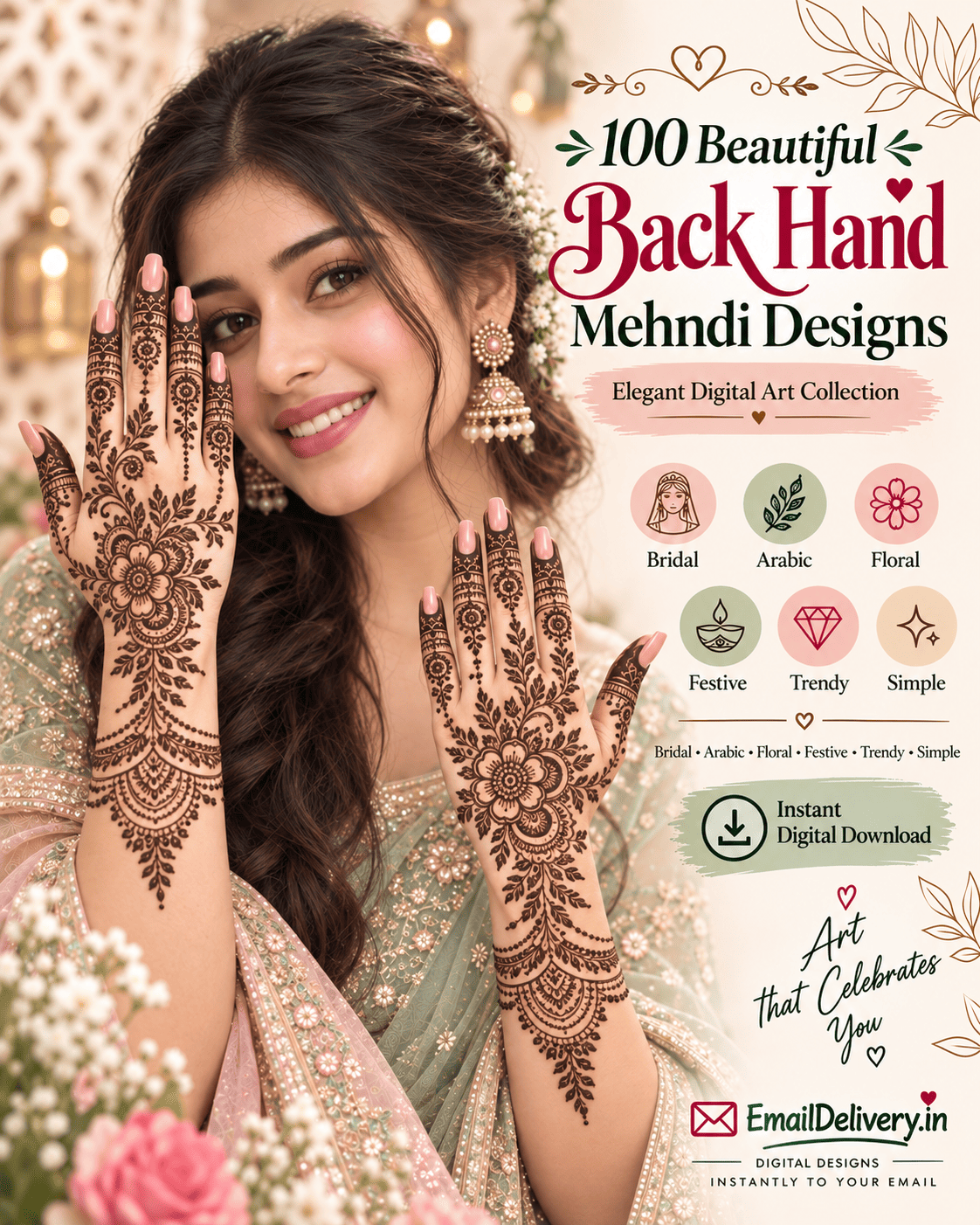 100 Back Hand Mehndi Designs – Elegant Digital Art Collection