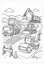 construction vehicles on a road
