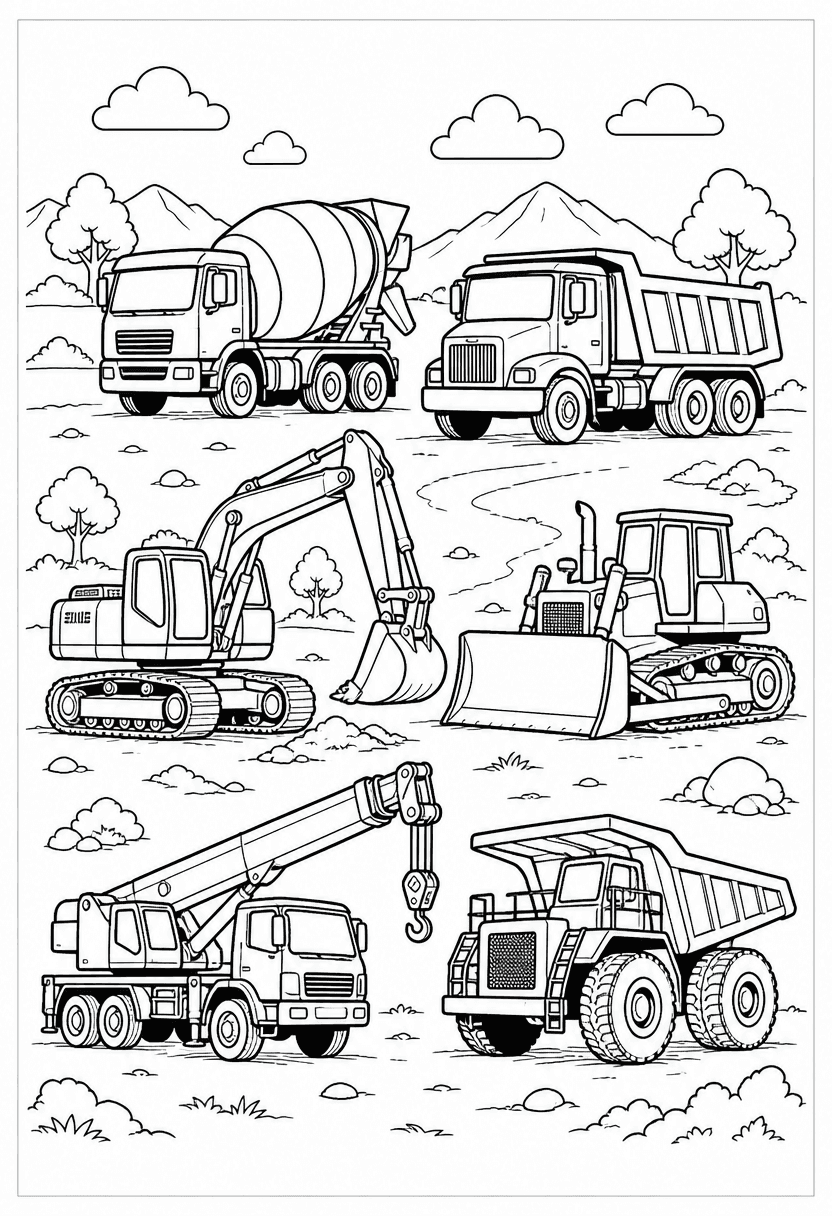 different construction vehicles