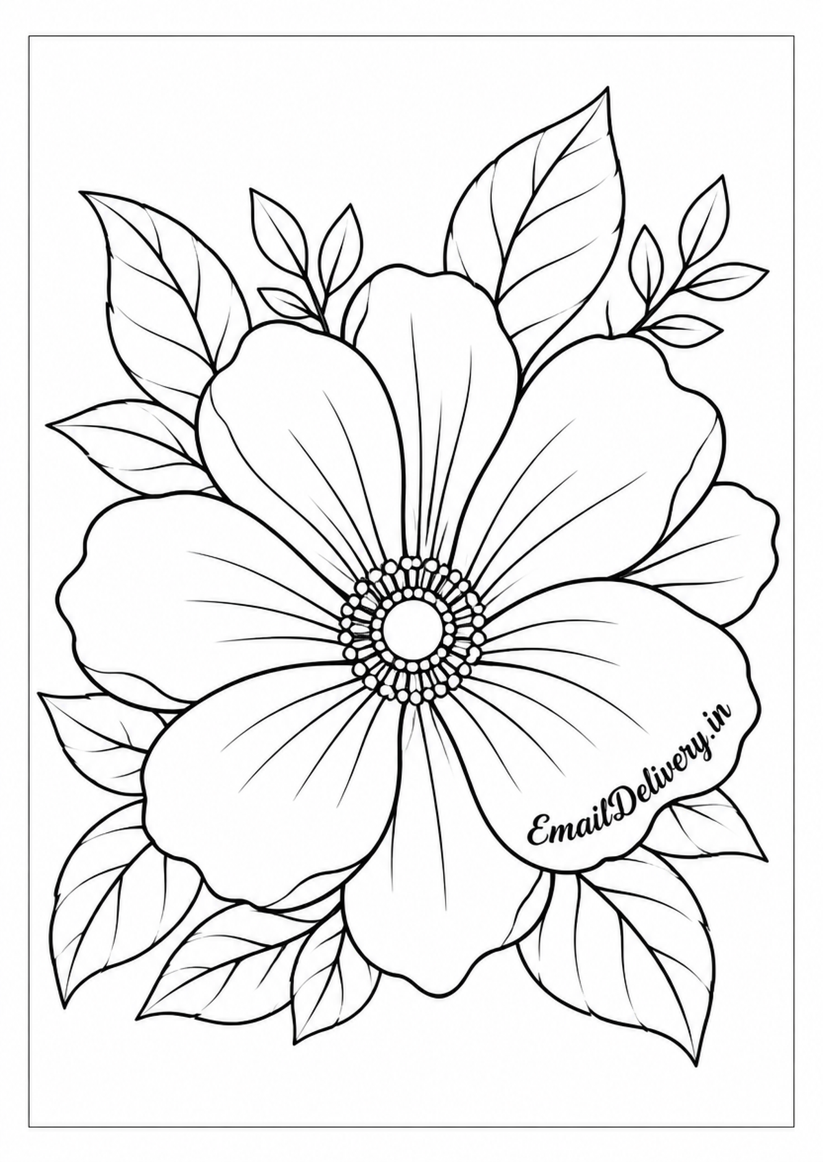 large flower with multiple petals and surrounding leaves