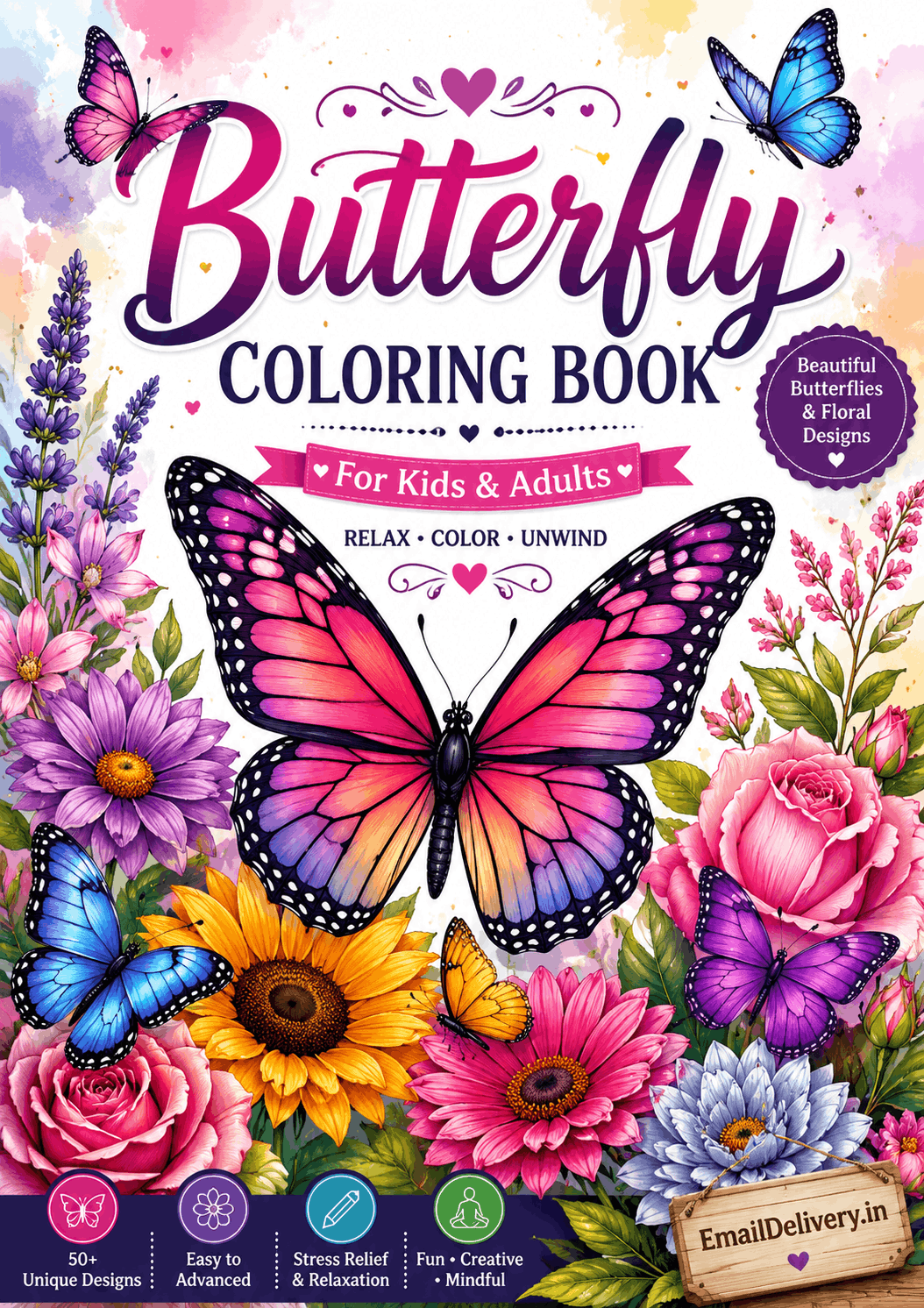 large pink and orange butterfly