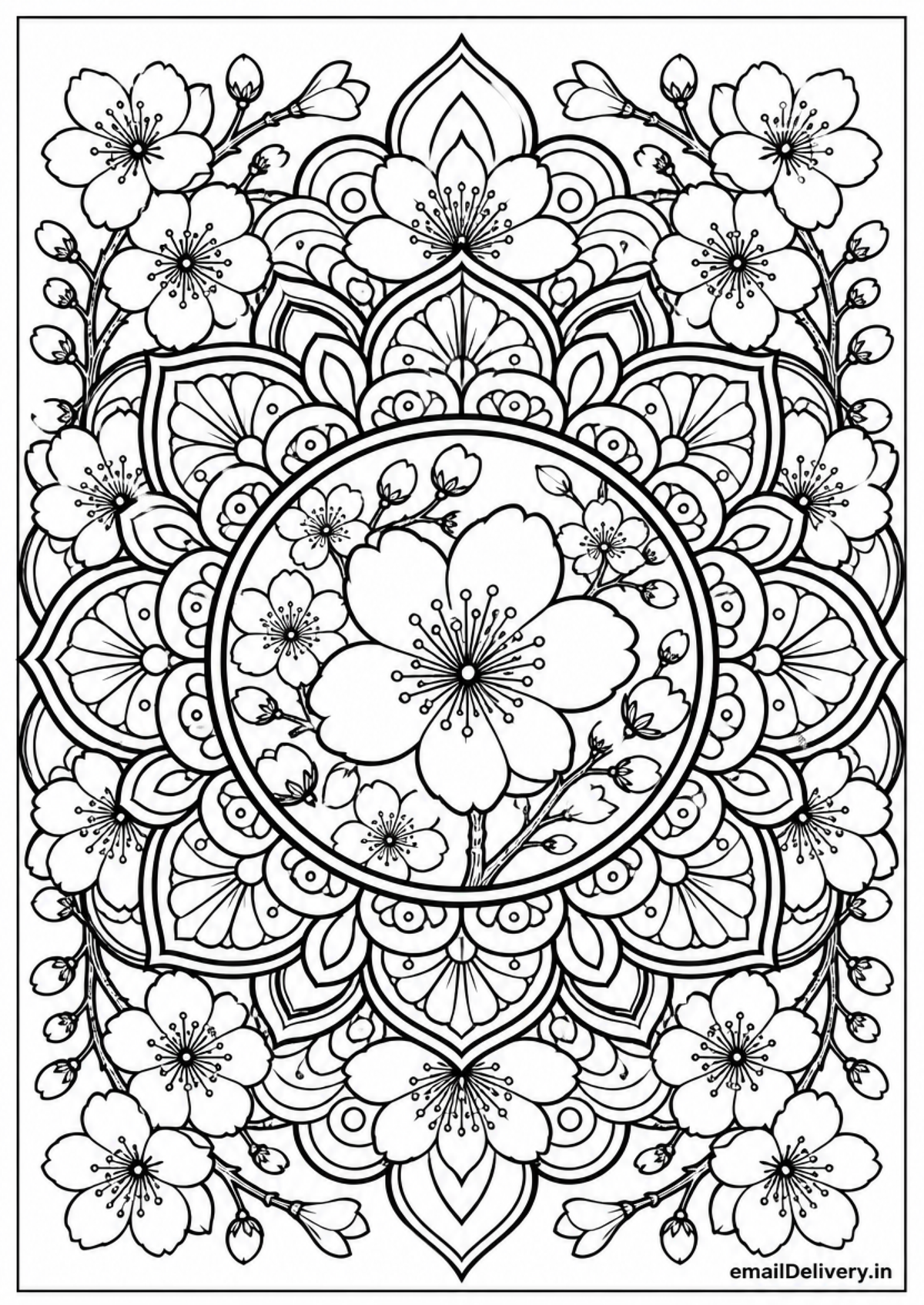 Floral Mandalas Coloring Book – 50 Premium Printable