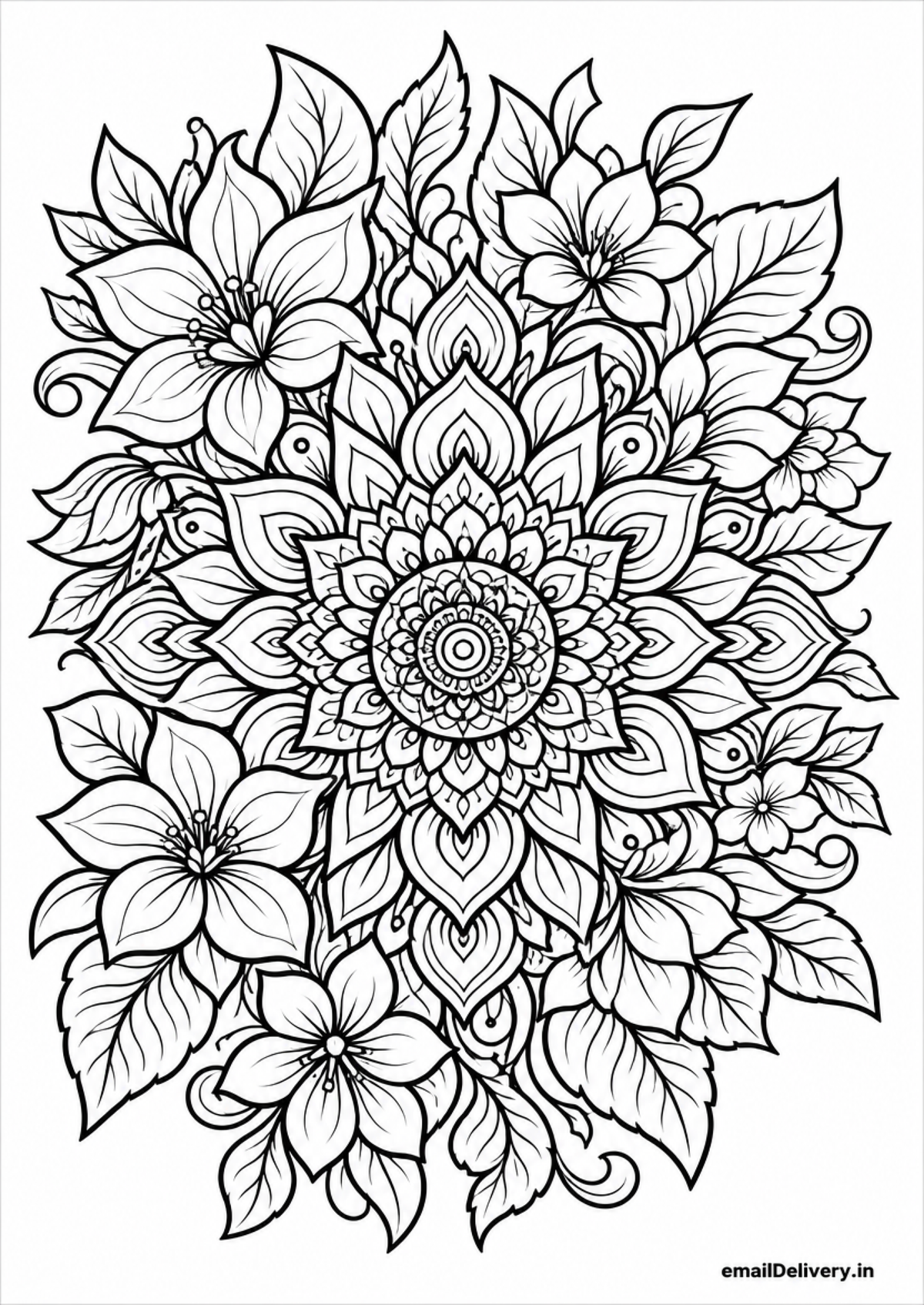 Floral Mandalas Coloring Book – 50 Premium Printable