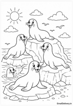 Under the Sea Animals Coloring Page for Kids Printable Activity