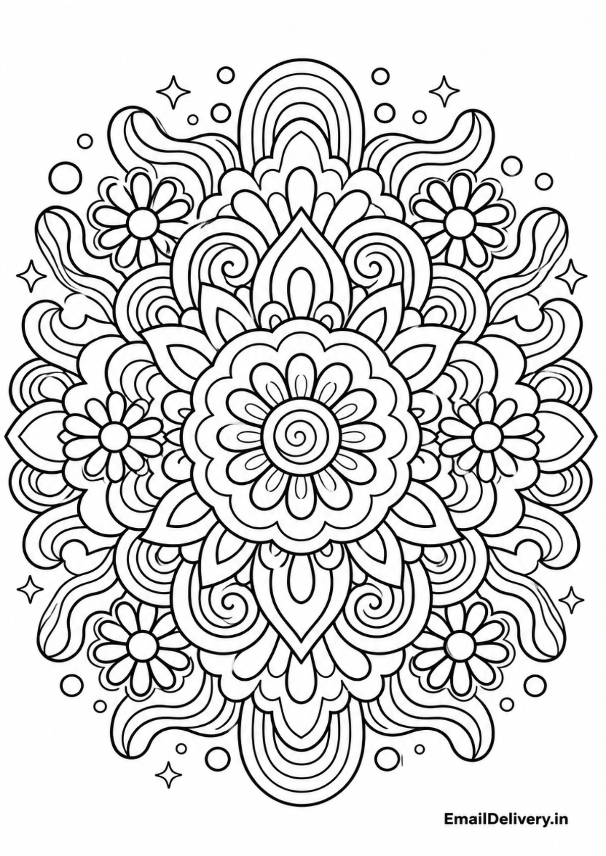Floral Mandalas Coloring Book – 50 Premium Printable