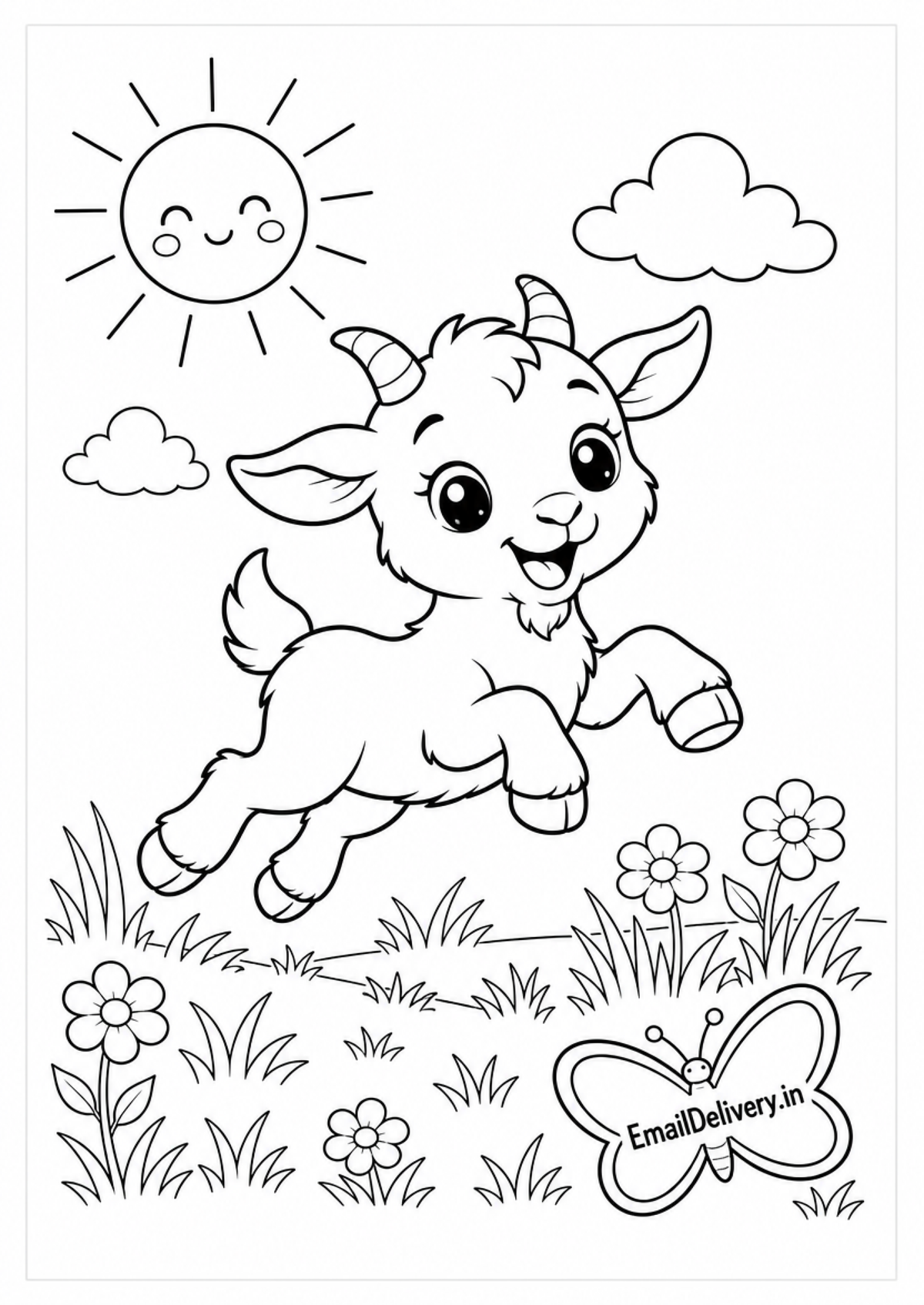 playful jumping goat