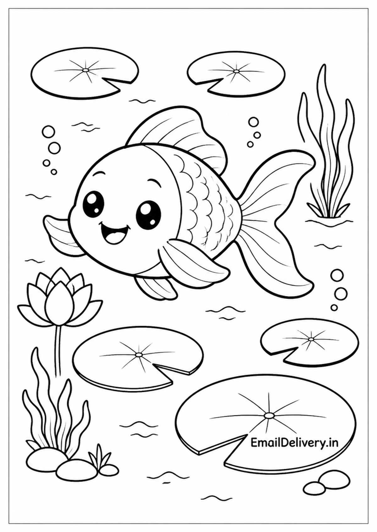 smiling goldfish illustratio